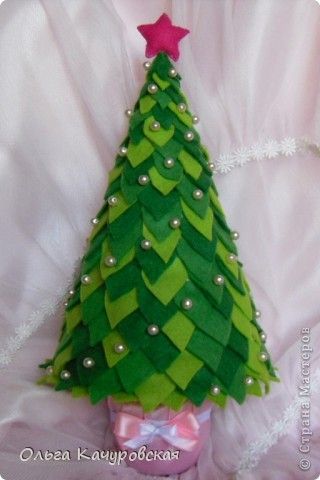 Árvore de Natal de EVA 3D com dois tons de verde