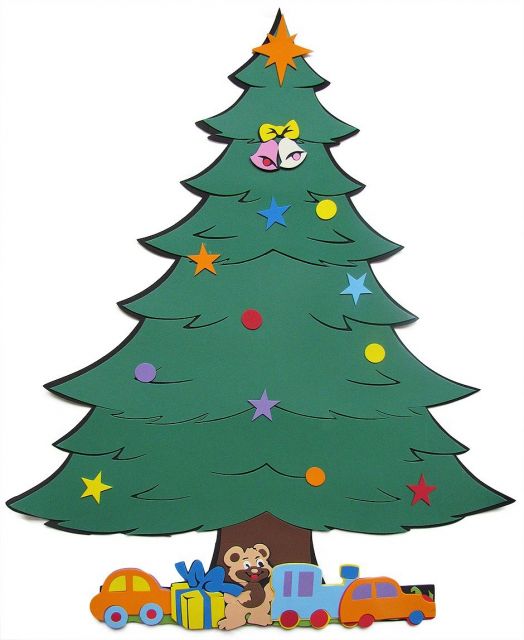 Árvore de Natal de EVA grande com bolinhas coloridas