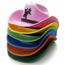 Chapéu de EVA country rosa