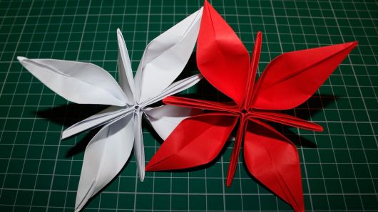 Como fazer flor de origami vermelha
