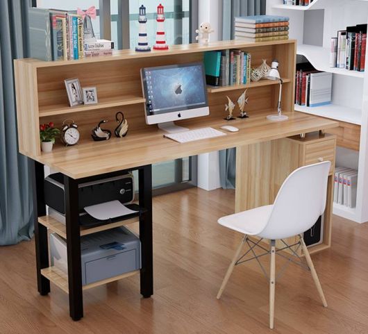 Mesa super criativa com estante para escritório