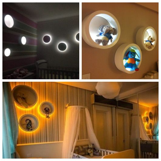 Nicho com LED em quarto infantil: projetos lindos e impecáveis