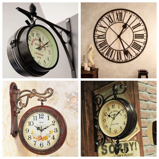 O design muda bastante e mostra toda a versatilidade do relógio de parede vintage