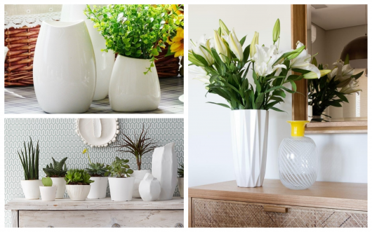 Conheça a elegância dos vasos brancos para decorar sua casa