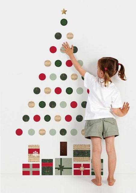 Árvore de Natal na Parede 50 Ideias Incríveis Tutorial DIY
