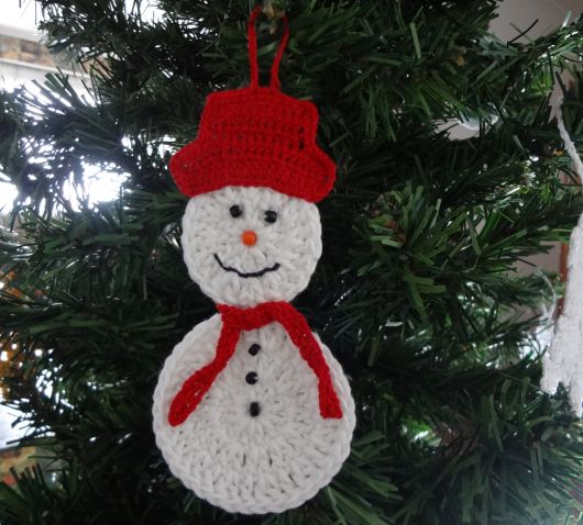 Boneco de neve para pendurar na árvore de natal