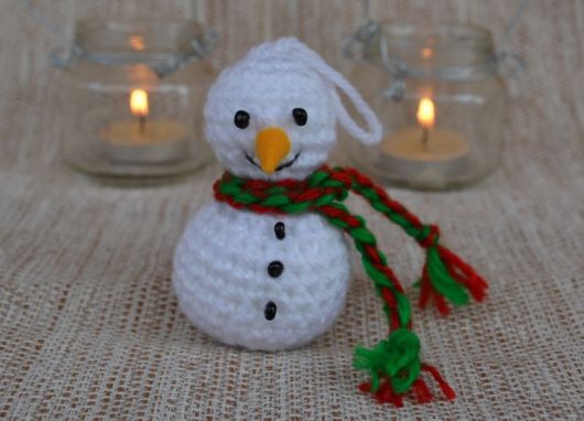 Boneco de Neve de crochê para decorar sua casa no Natal