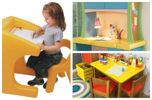 Os modelos coloridos de escrivaninha podem atrair mais as crianças pequenas