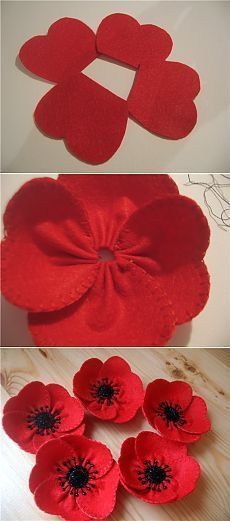 Flor de Feltro: Simples vermelha