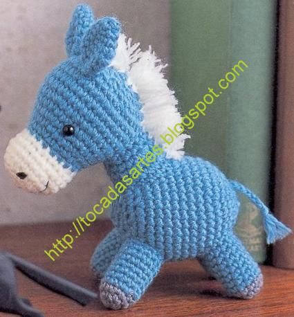 Amigurumi: Cavalo azul