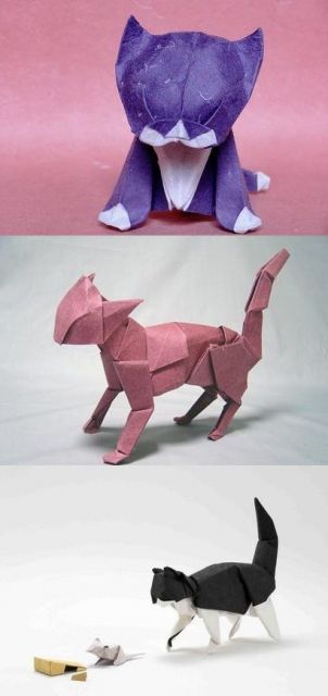 Dobraduras de animais: Gato rosa