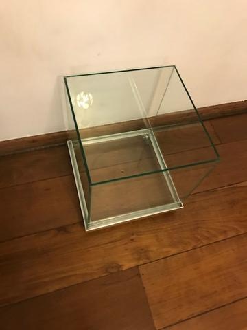 cachepot quadrado de vidro