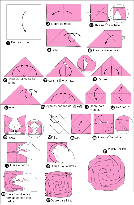 Origami de rosa