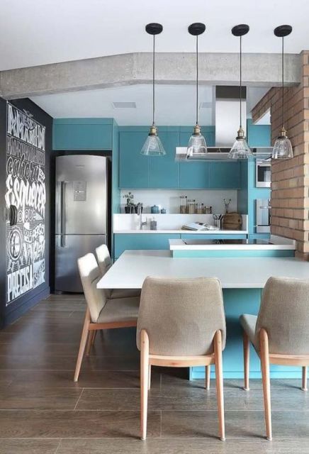 cozinha moderna azul