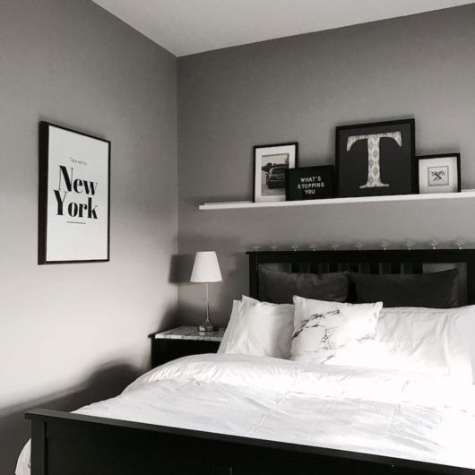 quarto masculino com decoração cinza