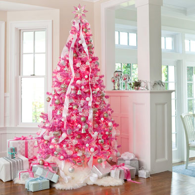 modelos de árvore de natal rosa