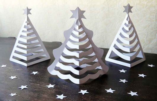 modelos de árvore de natal de papel