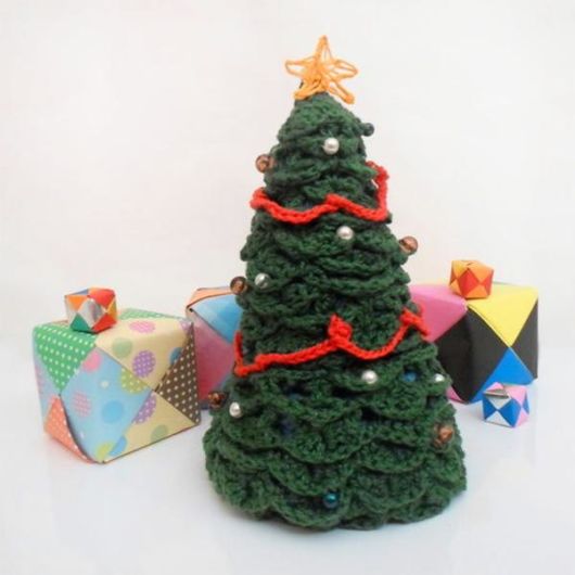 modelos de árvore de natal de crochê