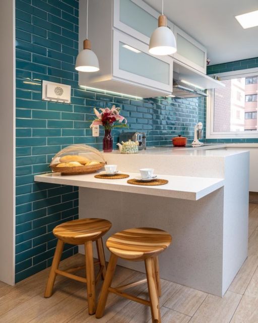 cozinha com azulejo metrô
