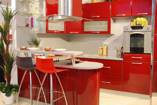 cozinha vermelha moderna