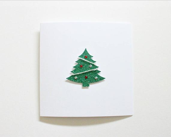 cartão decorado com pinheiro de natal