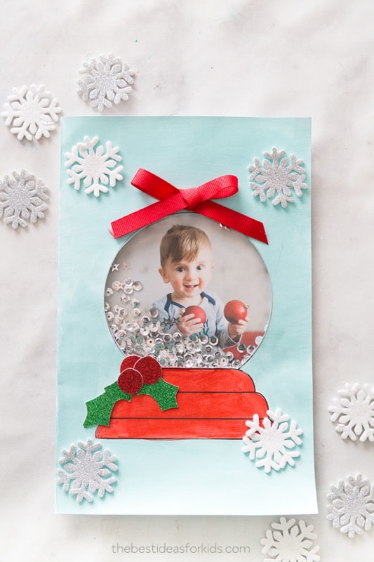 cartão de natal decorado com foto
