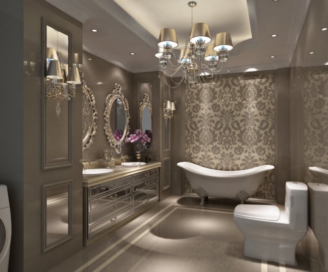 Lustre candelabro com cupulas para banheiro clássico luxuoso