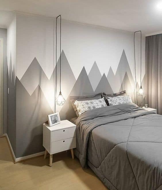 quarto com decoração cinza