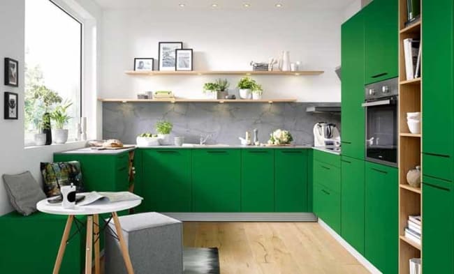Cozinhas com armários verdes