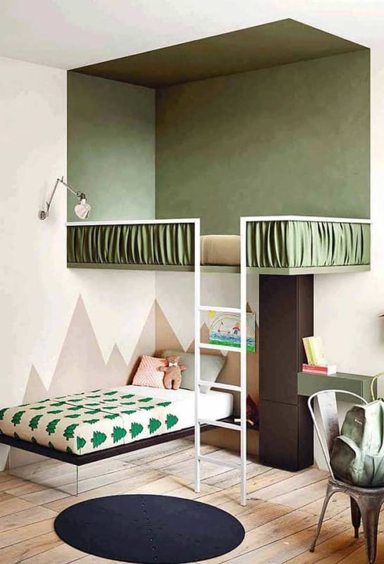 Quarto infantil com decoração verde