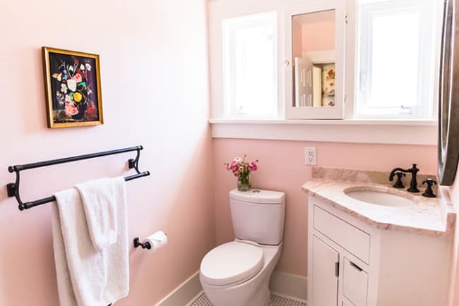 cores para banheiro rosa simples