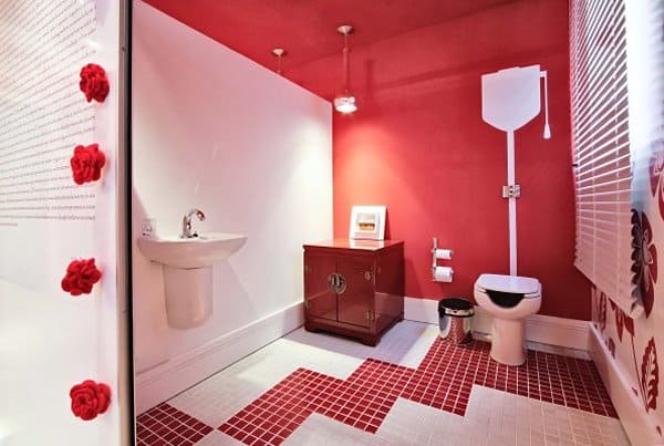 cores para banheiro vermelho dicas