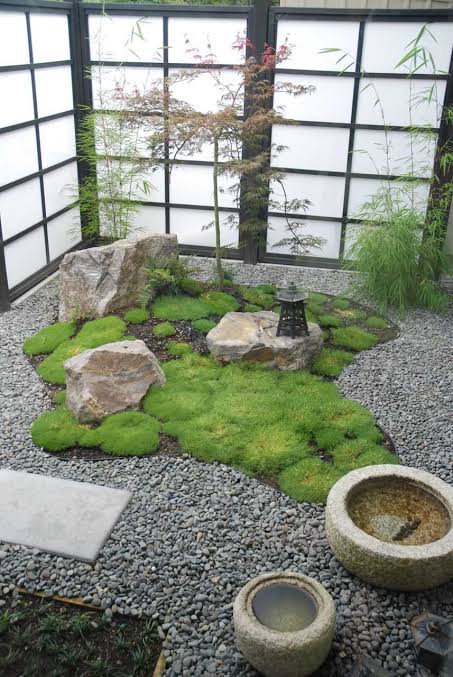 mini jardim japonês na sala