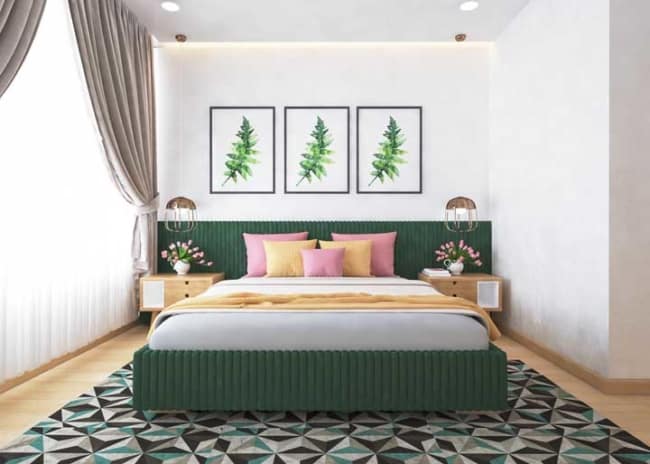 quarto verde musgo decoração