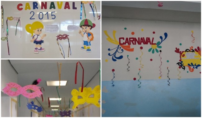 decoração de carnaval para escola feita em EVA