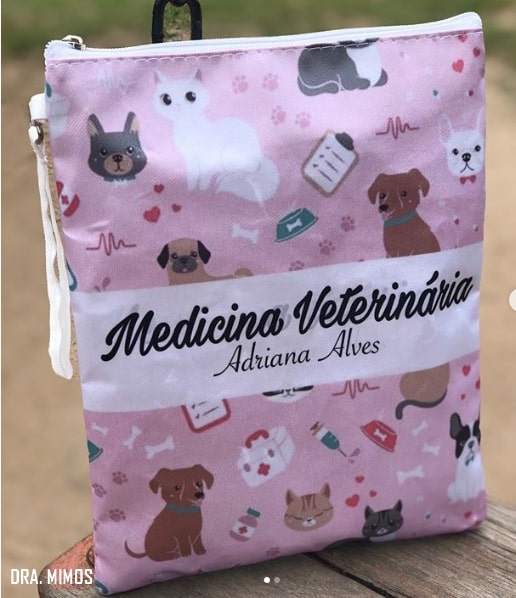 bolsa de jaleco personalizada para médica veterinária