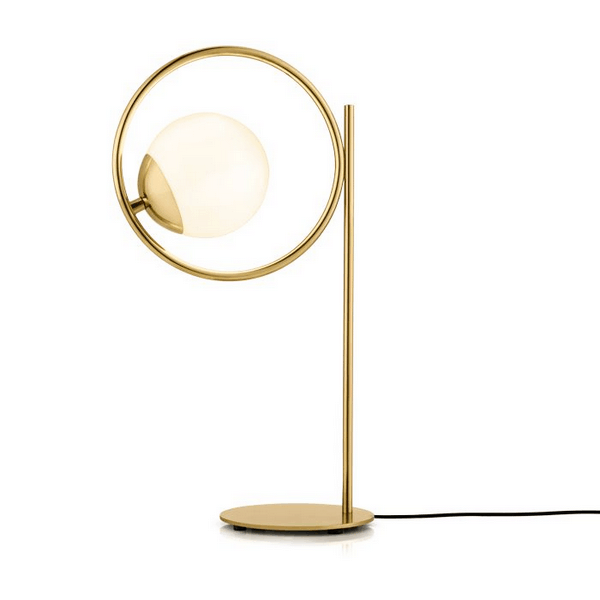 Luminária moderna de mesa dourada