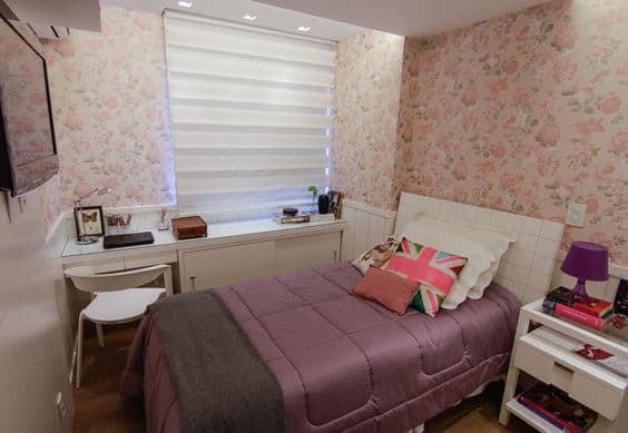 decoração quarto juvenil pequeno e feminino