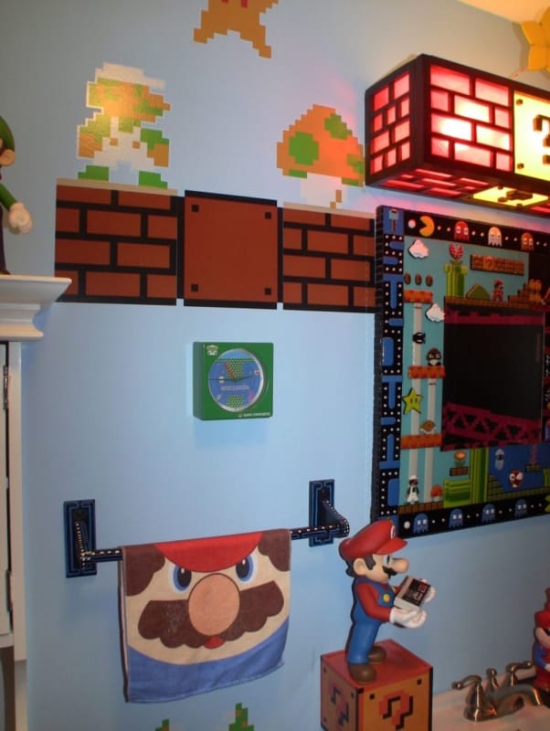 Decoração do Mario Bros no banheiro