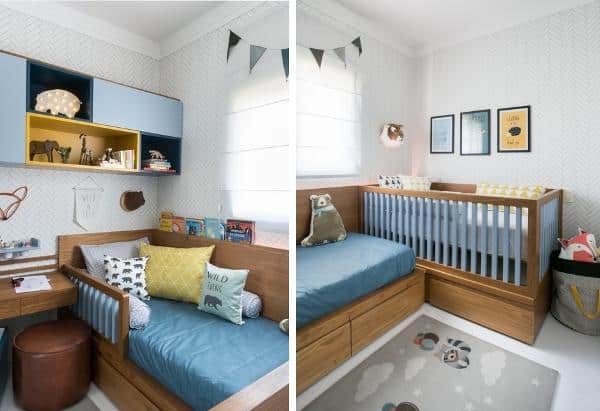 Móveis de madeira planejados para quarto de bebê