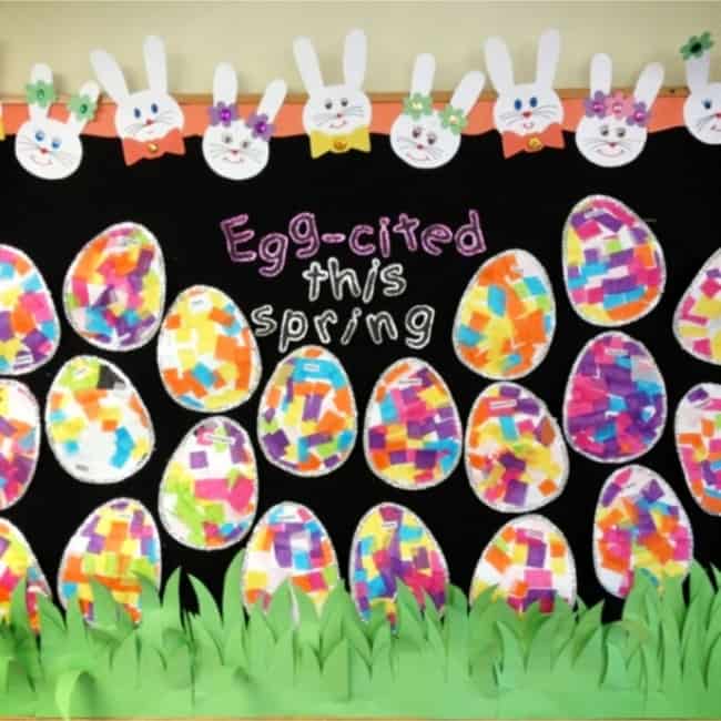 Painel de Páscoa para escola com ovinhos coloridos19