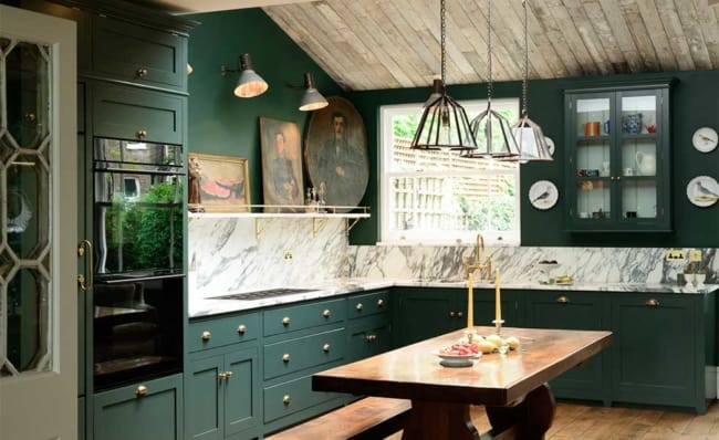 cozinha verde classica