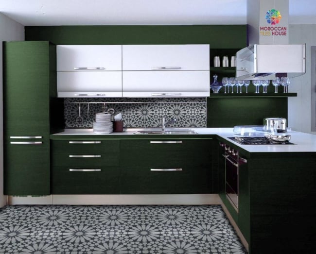 cozinha verde escuro moderna