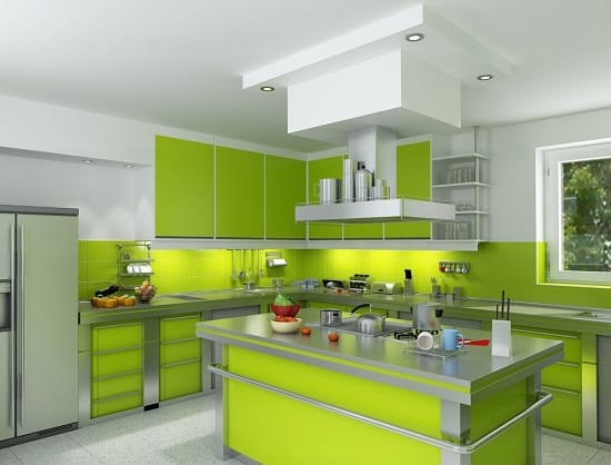 cozinha verde neon