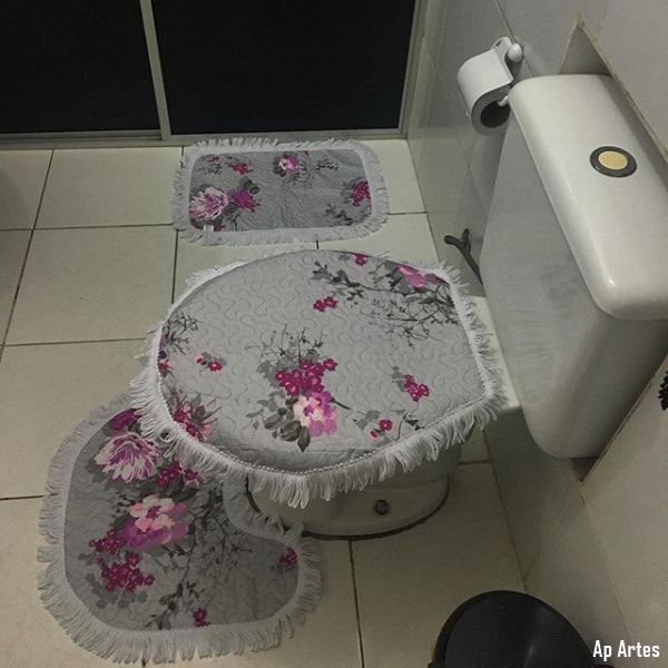 jogo de banheiro floral