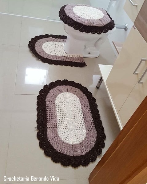 conjunto de crochê para banheiro