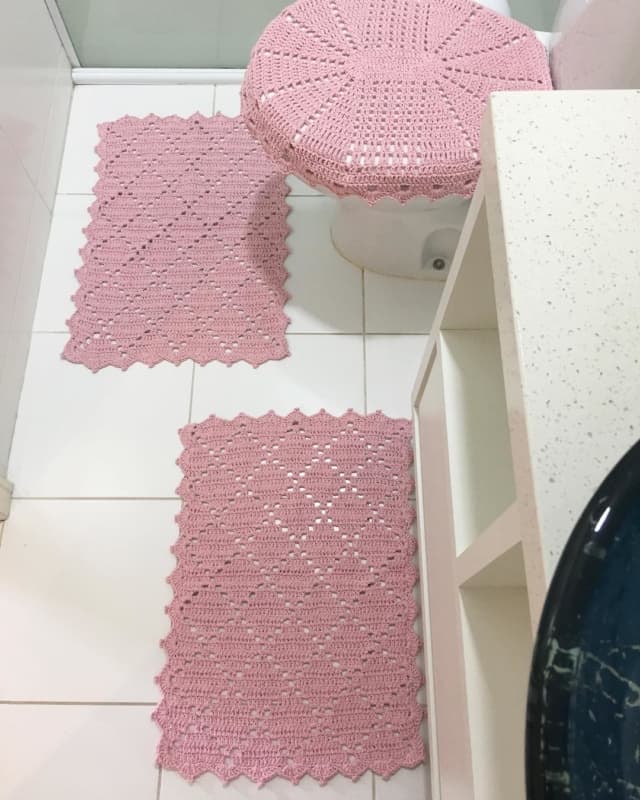 jogo de banheiro de crochê simples