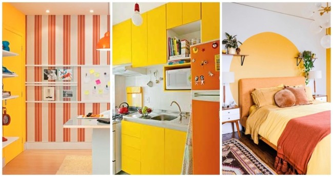 decoração em amarelo e laranja