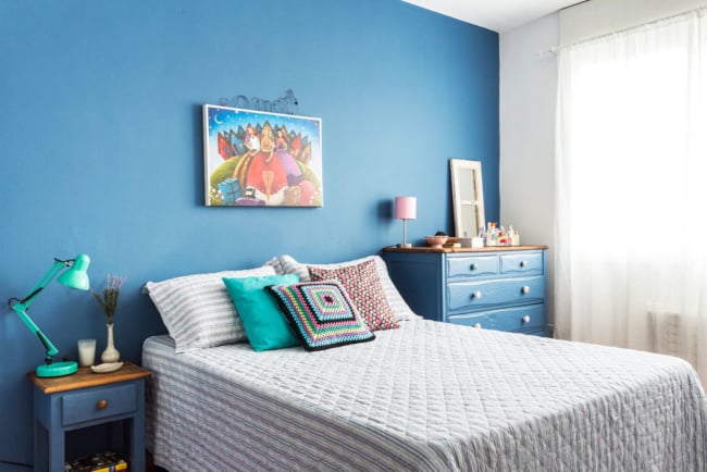 Azul é uma das melhores cores de parede de quartos
