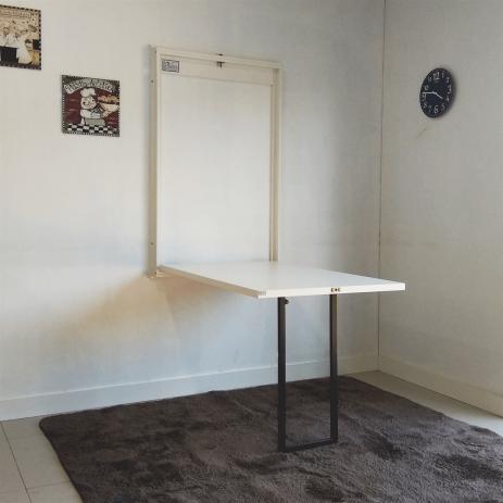 Mesa dobrável de parede para quarto branca simples